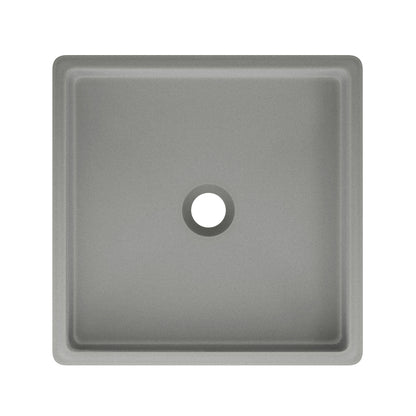 Swiss Madison, Lisse 15.5" Square Concrete Vessel Bathroom Sink in Dark Grey