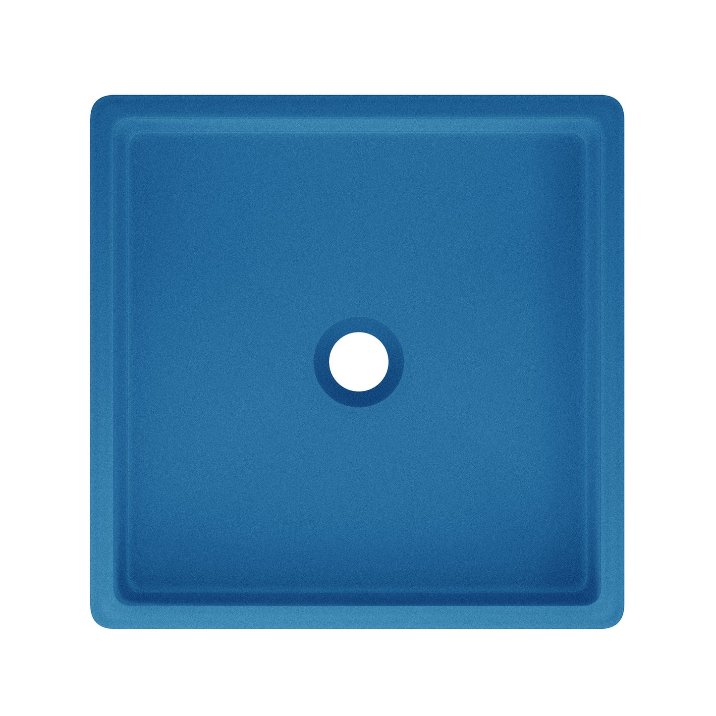 Swiss Madison, Lisse 15.5" Concrete Square Vessel Sink in Matte Powder Blue