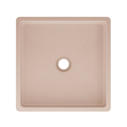 Swiss Madison, Lisse 15.5" Concrete Square Vessel Sink in Matte Blush