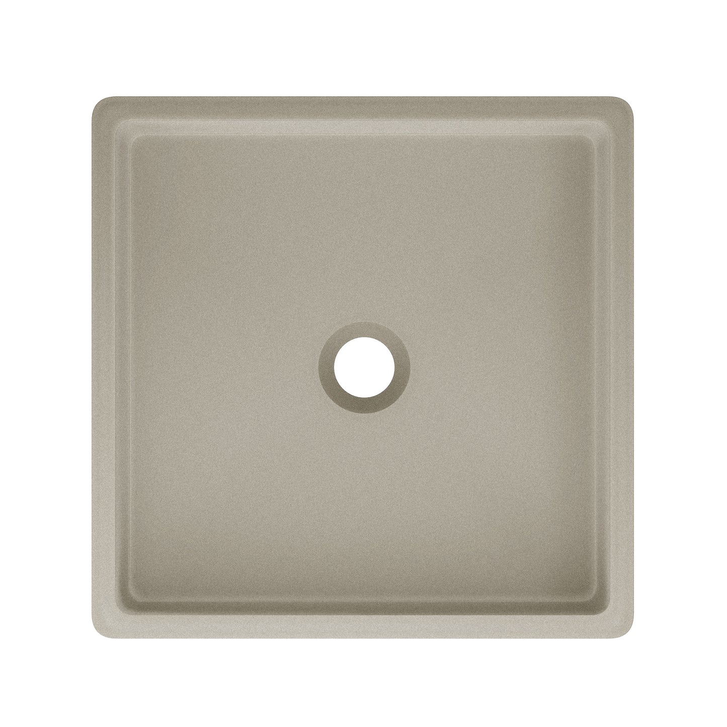 Swiss Madison, Lisse 15.5" Concrete Square Vessel Sink in Matte Taupe