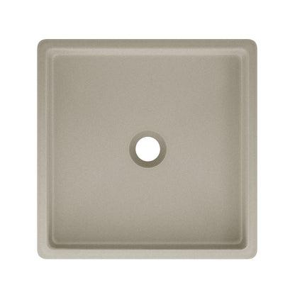 Swiss Madison, Lisse 15.5" Concrete Square Vessel Sink in Matte Taupe