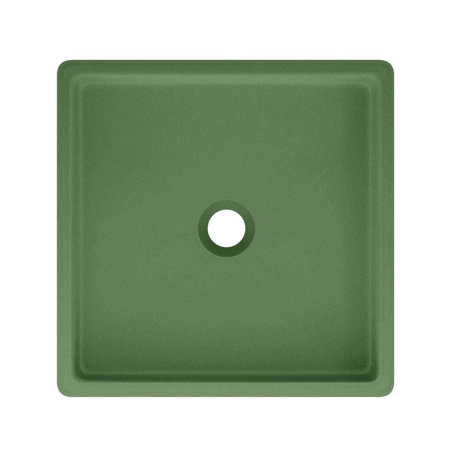 Swiss Madison, Lisse 15.5" Concrete Square Vessel Sink in Matte Royal Green