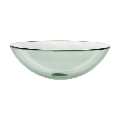 Swiss Madison, Cascade 16.5 Glass Vessel Sink with Faucet, Clear