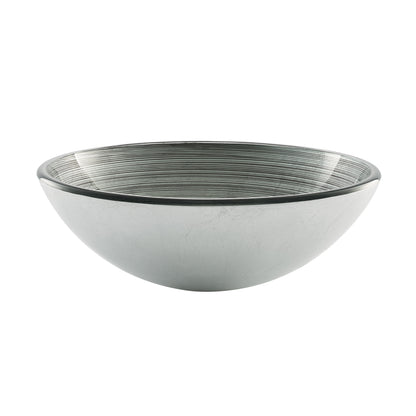 Swiss Madison, Cascade 16.5 Glass Vessel Sink with Faucet, Smoky Grey