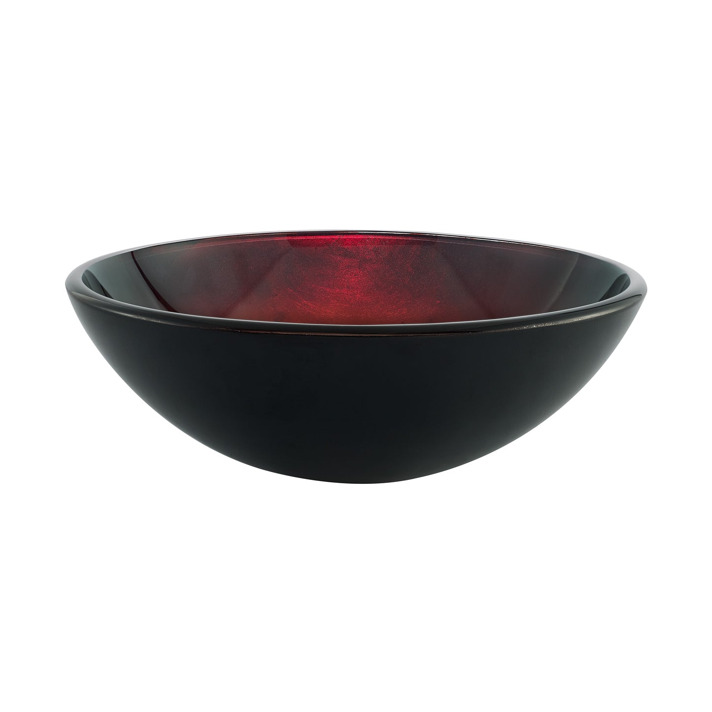 Swiss Madison, Cascade 16.5 Glass Vessel Sink with Faucet, Ember Red