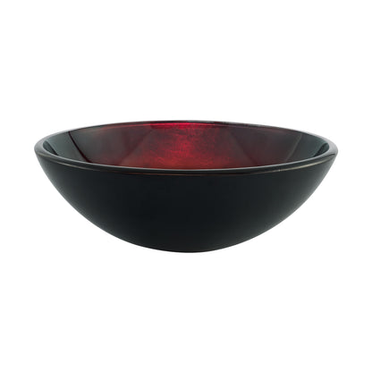 Swiss Madison, Cascade 16.5 Glass Vessel Sink with Faucet, Ember Red