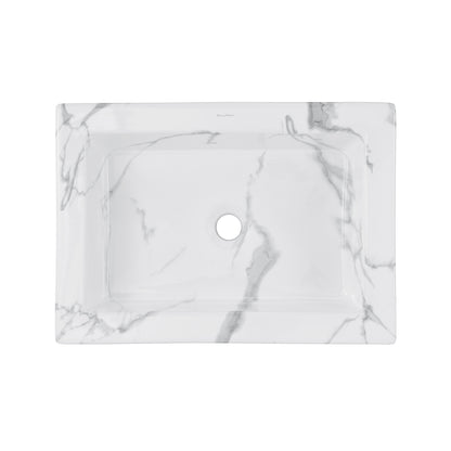 Swiss Madison, Voltaire 22" Ceramic Vessel Bathroom Sink in White Marble
