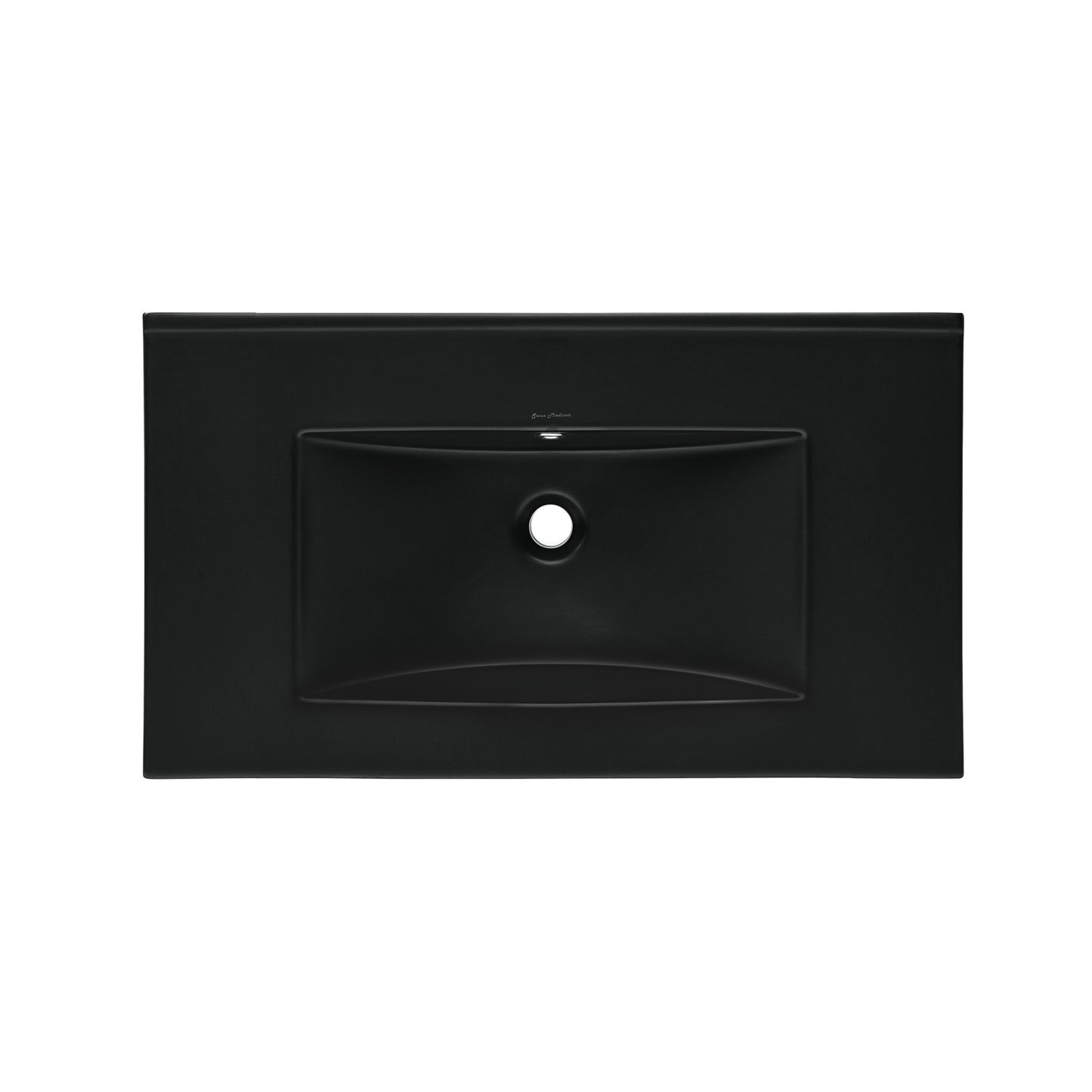 Swiss Madison, 30" Zero Hole Vanity Sink Top in Matte Black