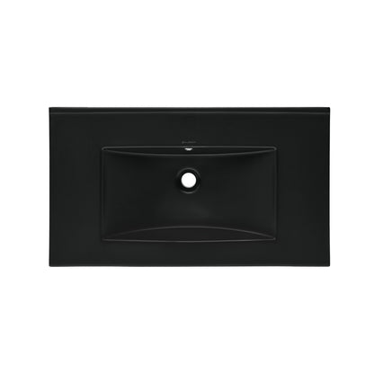 Swiss Madison, 30" Zero Hole Vanity Sink Top in Matte Black