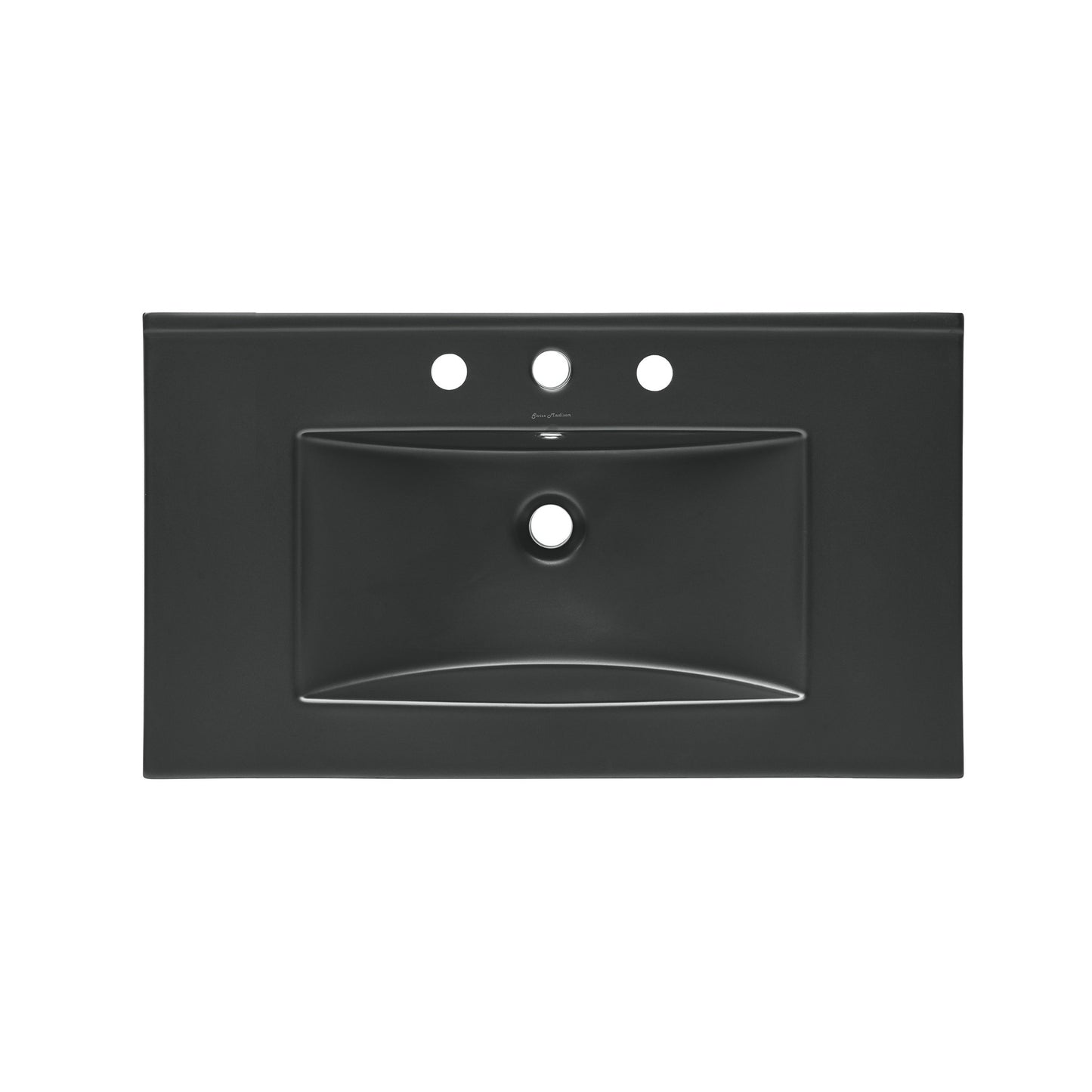 Swiss Madison, 30" 3-Hole Widespread Vanity Sink Top in Matte Black