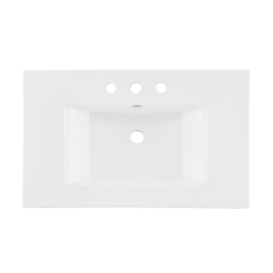 Swiss Madison, 30" 3-Hole Widespread Vanity Sink Top in Glossy White