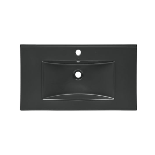 Swiss Madison, 30" Vanity Top Bathroom Sink in Matte Black