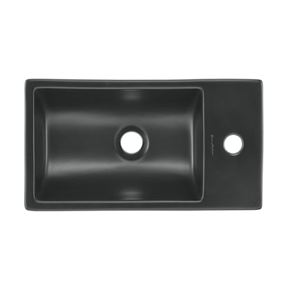 Swiss Madison, 18 inch Ceramic Vanity Sink Top in Matte Black