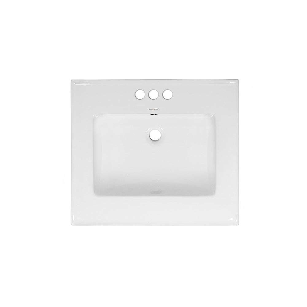 Swiss Madison, 24" 3-Hole Centerset Vanity Sink Top in Glossy White