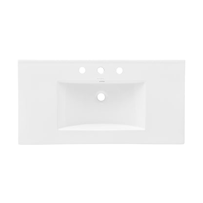 Swiss Madison, 36" Ceramic Vanity Top with Three Faucet Holes