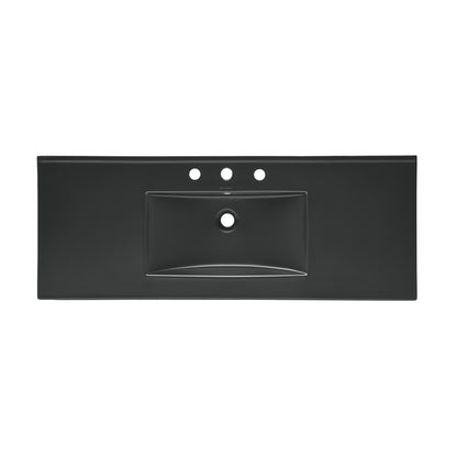 Swiss Madison, 48" 3-Hole Widespread Vanity Sink Top in Matte Black