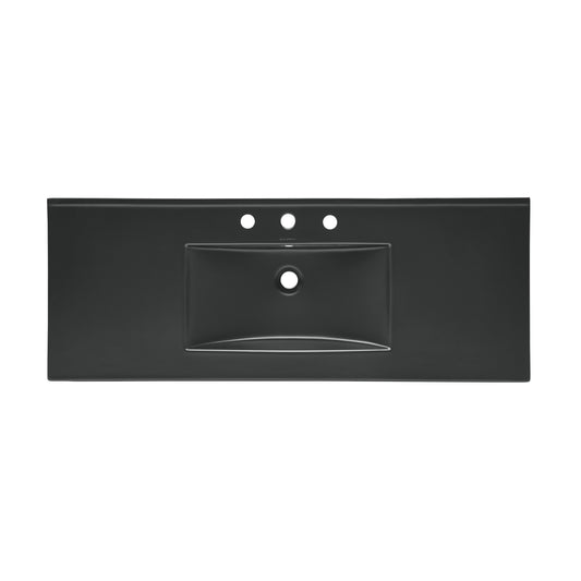 Swiss Madison, 48" 3-Hole Widespread Vanity Sink Top in Matte Black