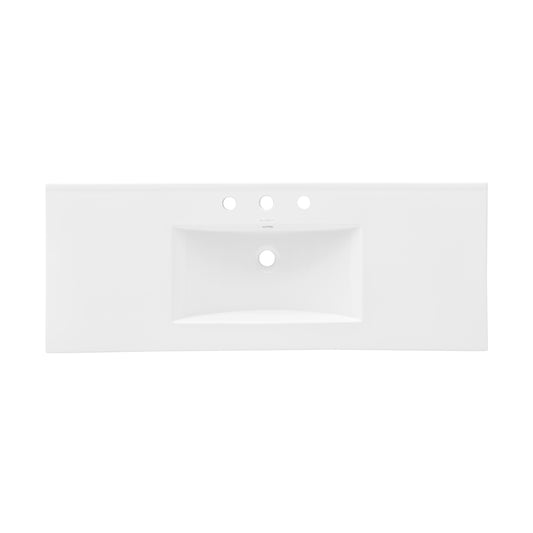 Swiss Madison, 48" 3-Hole Widespread Vanity Sink Top in Glossy White