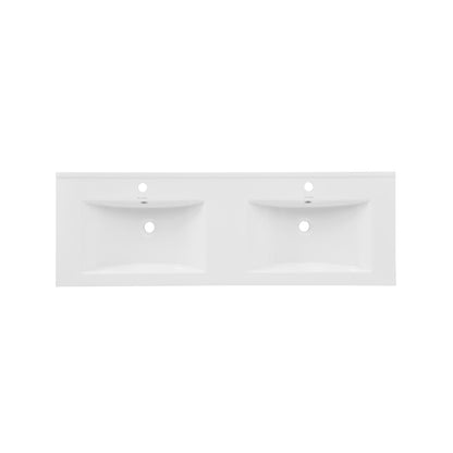Swiss Madison, 48" Double Basin Vanity Sink Top in Glossy White