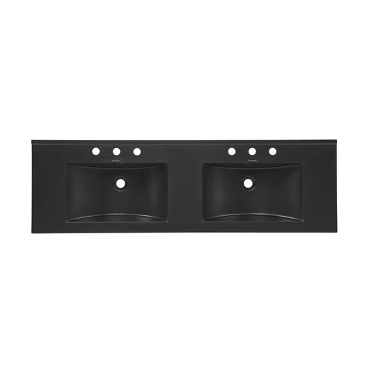 Swiss Madison, 60 inch Vanity Top Bathroom Sink in Matte Black with 3 Holes