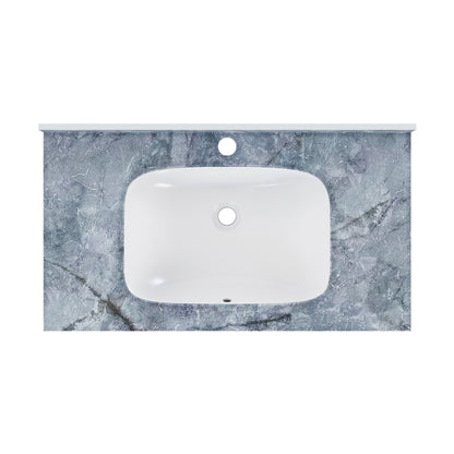 Swiss Madison, Avancer 36'' Wall Mount Sink In Blue Celeste