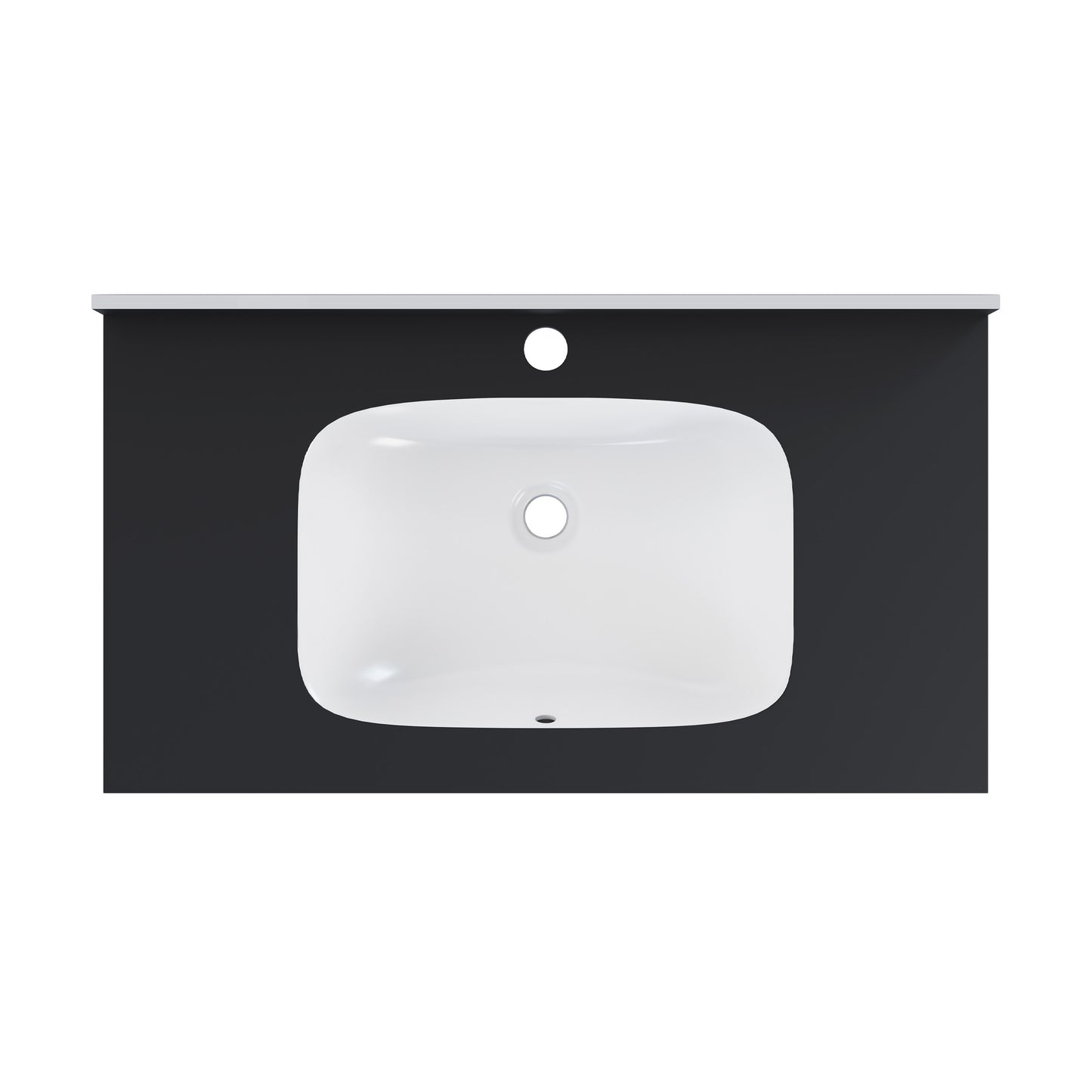 Swiss Madison, Avancer 36'' Wall Mount Sink In Black Marquina