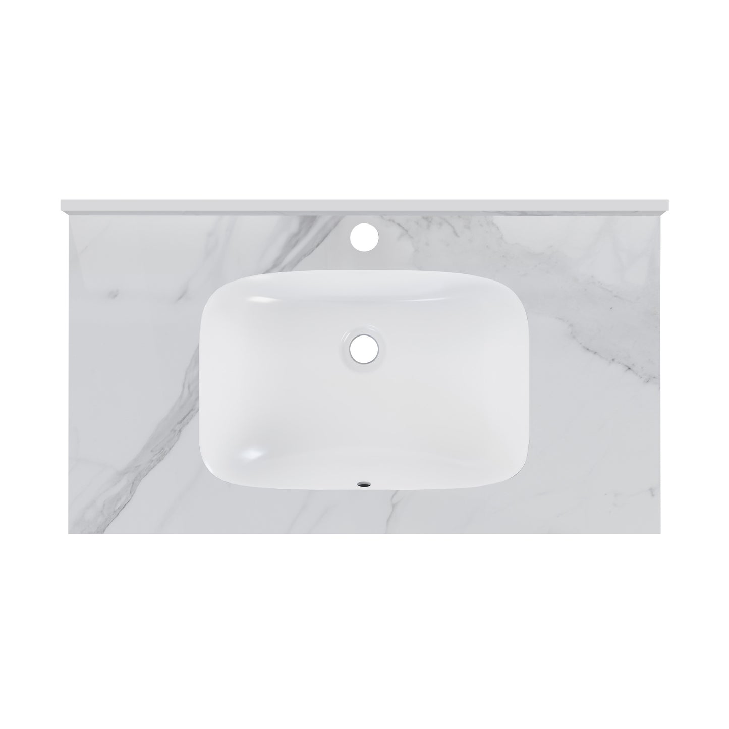 Swiss Madison, Avancer 36'' Wall Mount Sink In White Marble
