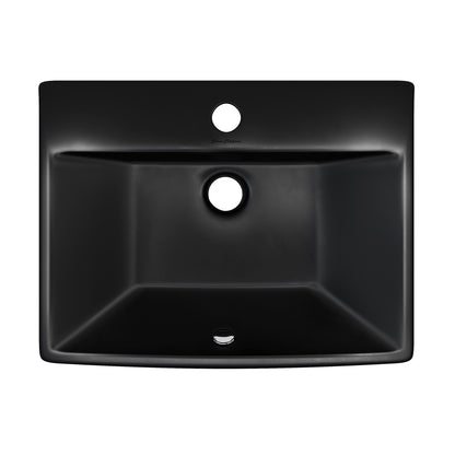 Swiss Madison, Sublime 18" Ceramic Wall Hung Sink in Matte Black