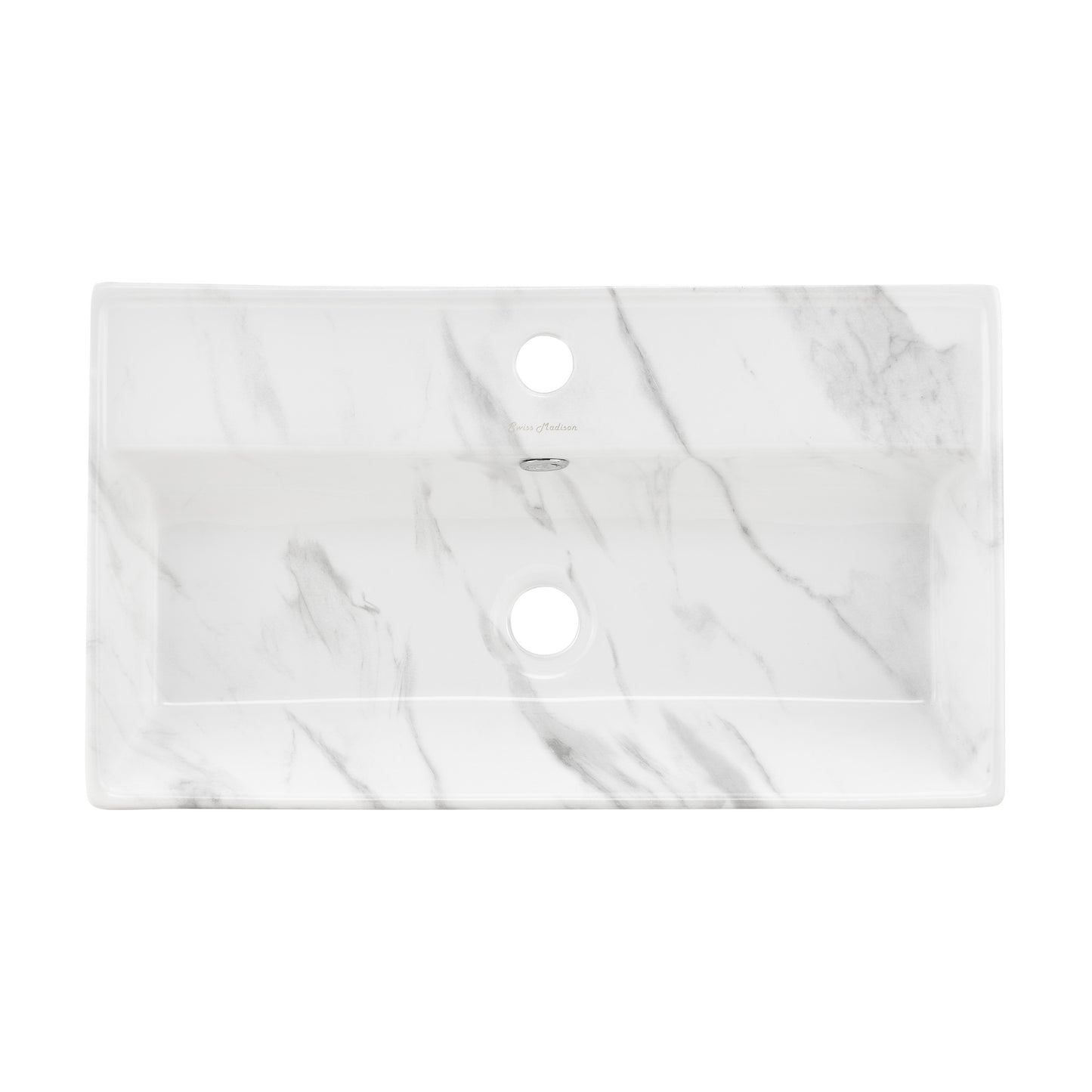 Swiss Madison, Claire 22" Rectangle Wall-Mount Bathroom Sink in White Marble