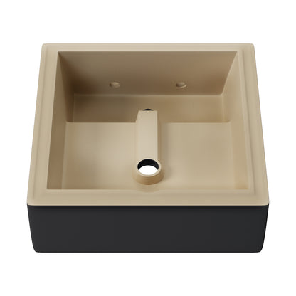 Swiss Madison, Claire 15" Ceramic Wall Mount Sink in Matte Black