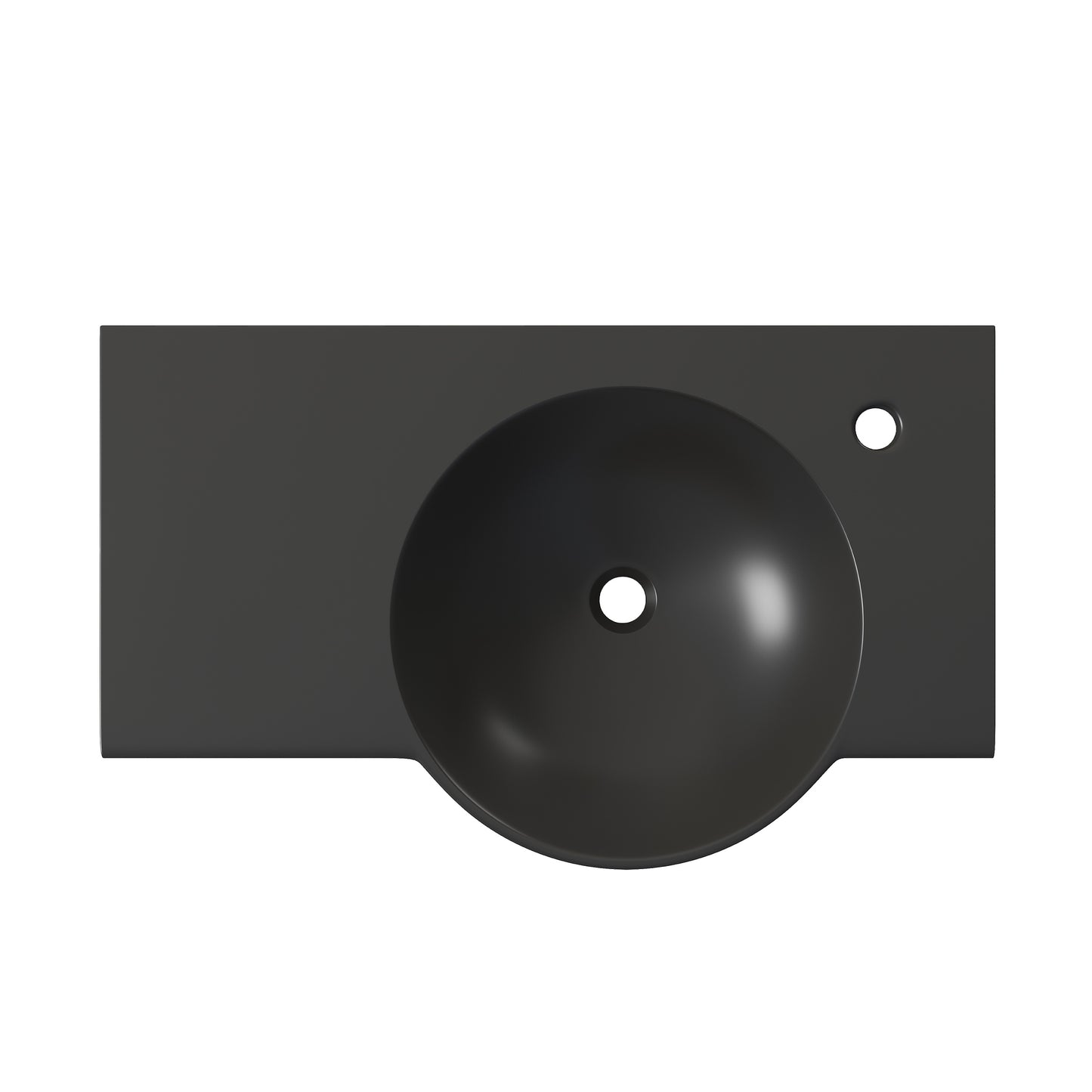 Swiss Madison, Chateau 30" Right Side Faucet Wall-Mount Bathroom Sink in Matte Black