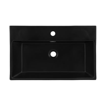 Swiss Madison, Claire 24" Rectangle Wall-Mount Bathroom Sink in Matte Black