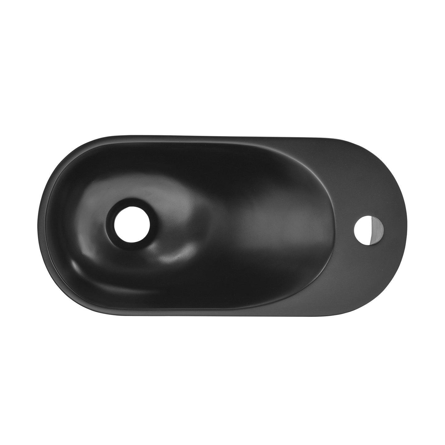 Swiss Madison, Terre 18" Right Side Faucet Wall-Mount Bathroom Sink in Black