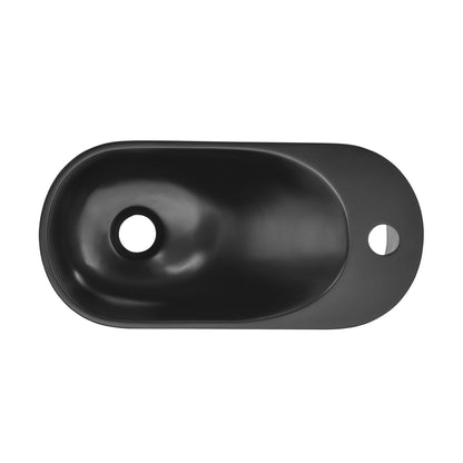 Swiss Madison, Terre 18" Right Side Faucet Wall-Mount Bathroom Sink in Black