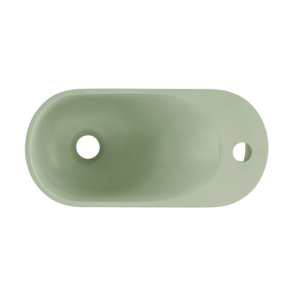 Swiss Madison, Terre 18" Right Side Faucet Wall-Mount Bathroom Sink in Palm Green