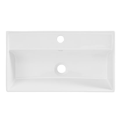 Swiss Madison, Claire 22" Wall-Mount Bathroom Sink with Black Towel Bar