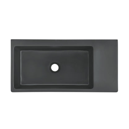 Swiss Madison, Delice 24" Rectangle Wall-Mount Bathroom Sink in Matte Black