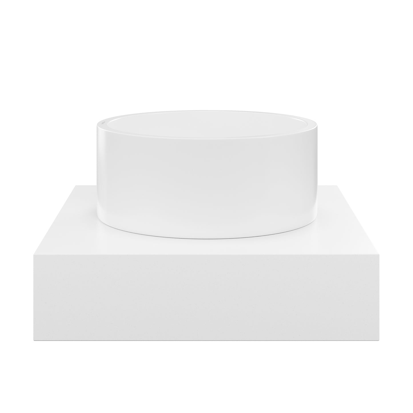 Swiss Madison, Monaco 24" Floating Bathroom Shelf with Vessel Sink in Glossy White