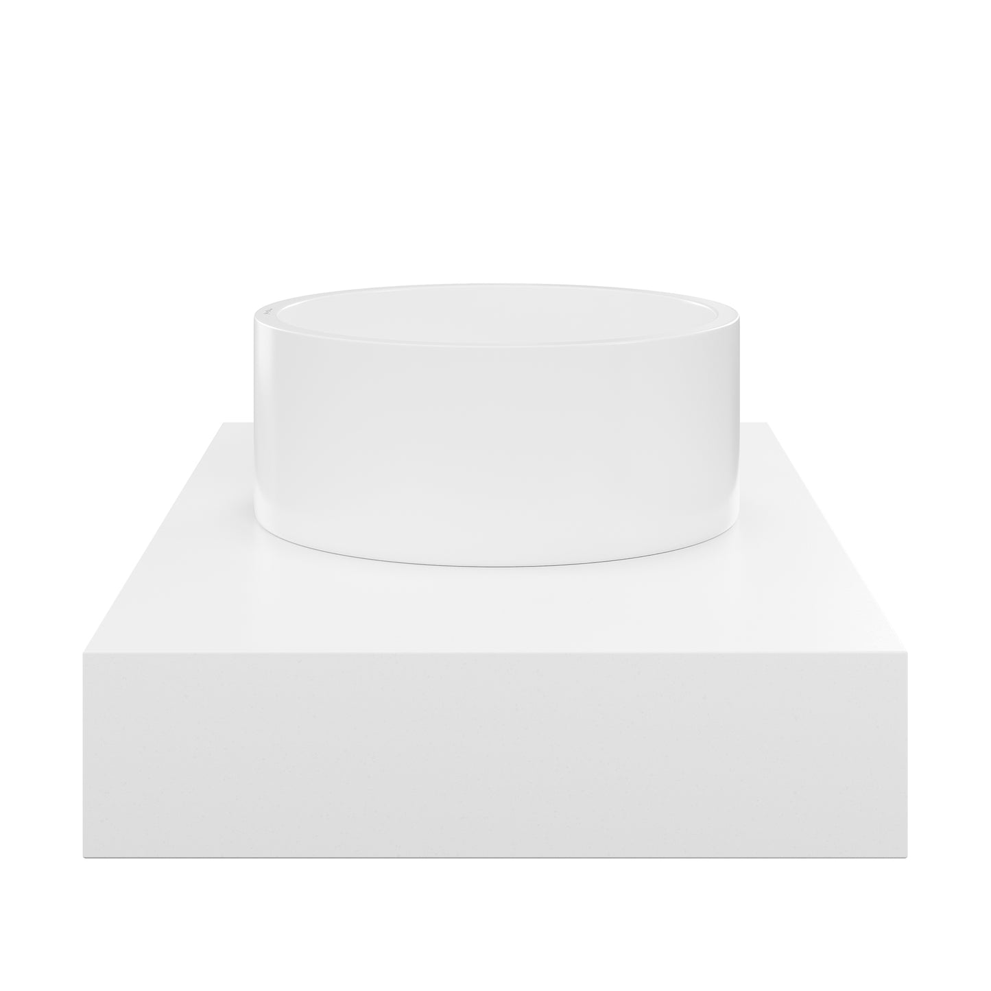 Swiss Madison, Monaco 36" Floating Bathroom Shelf with Vessel Sink in Glossy White