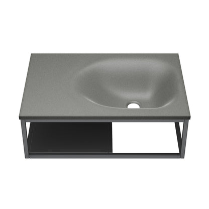 Swiss Madison, Lisse 24" Rectangle Concrete Wall-Mount Bathroom Sink in Dark Grey