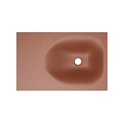 Swiss Madison, Lisse 24" Rectangle Concrete Wall-Mount Bathroom Sink in Terracotta with Matte Black Frame