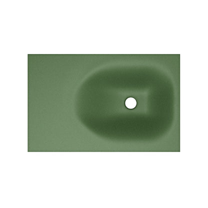 Swiss Madison, Lisse 24" Rectangle Concrete Wall-Mount Bathroom Sink in Royal Green with Matte Black Frame