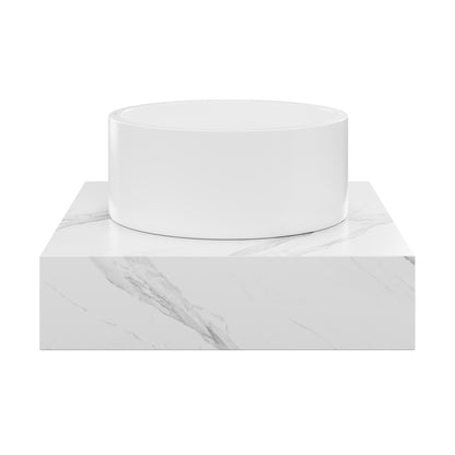 Swiss Madison, Monaco 24" Floating Bathroom Shelf with Vessel Sink in White Marble