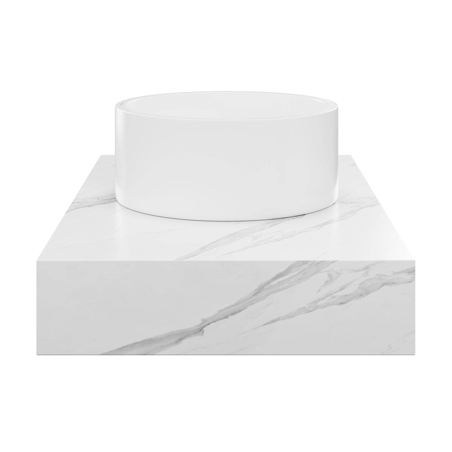 Swiss Madison, Monaco 36" Floating Bathroom Shelf with Vessel Sink in White Marble