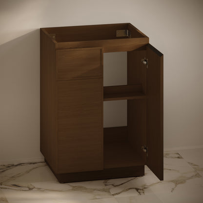Swiss Madison, St. Tropez 24" Freestanding Bathroom Vanity Cabinet without Top in Brown Oak