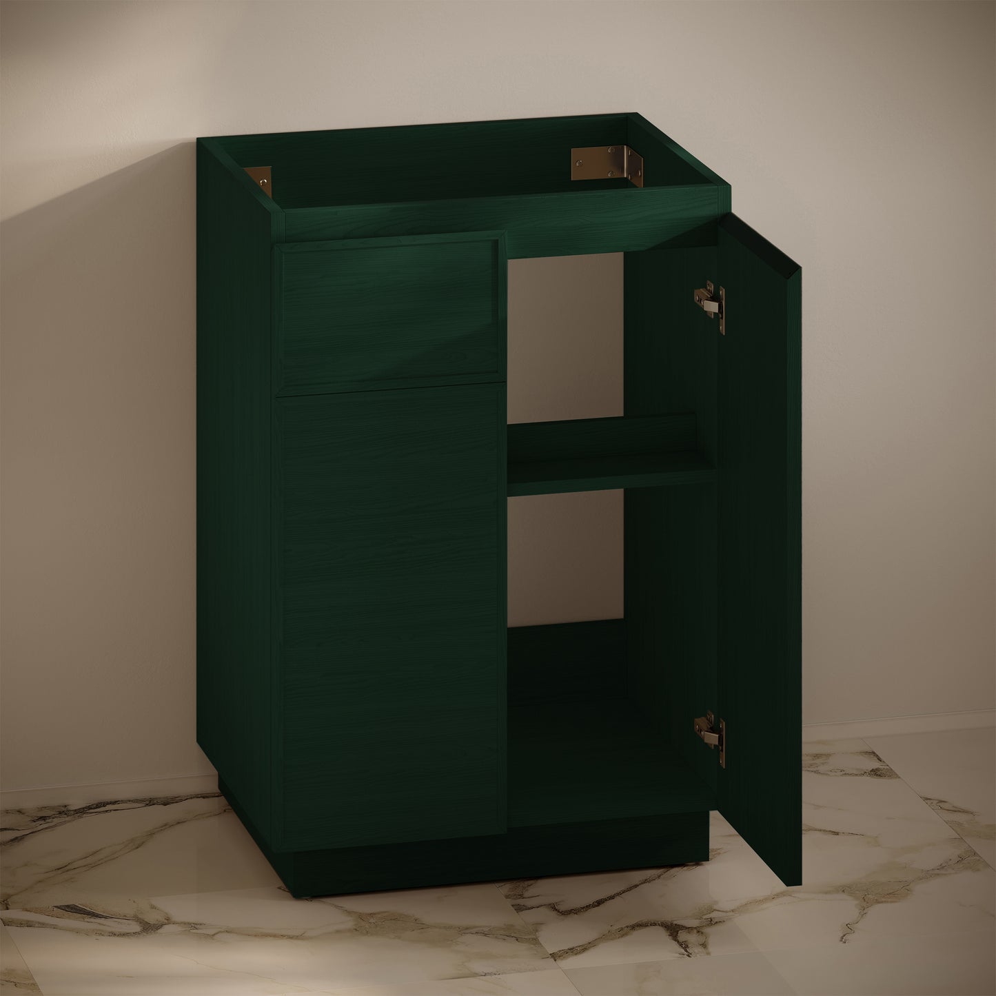 Swiss Madison, St. Tropez 24" Freestanding Bathroom Vanity Cabinet without Top in Green Oak