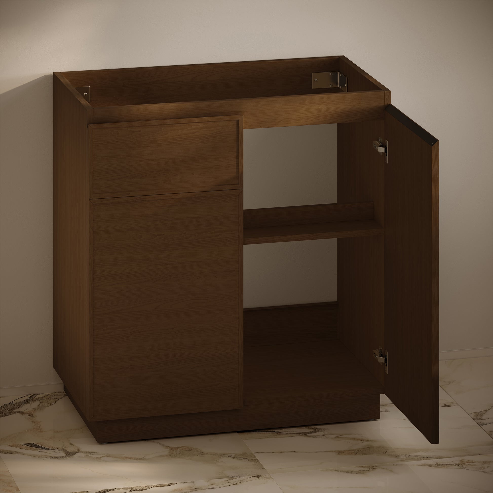 Swiss Madison St. Tropez 36-inch freestanding bathroom vanity in Brown Oak — view 5