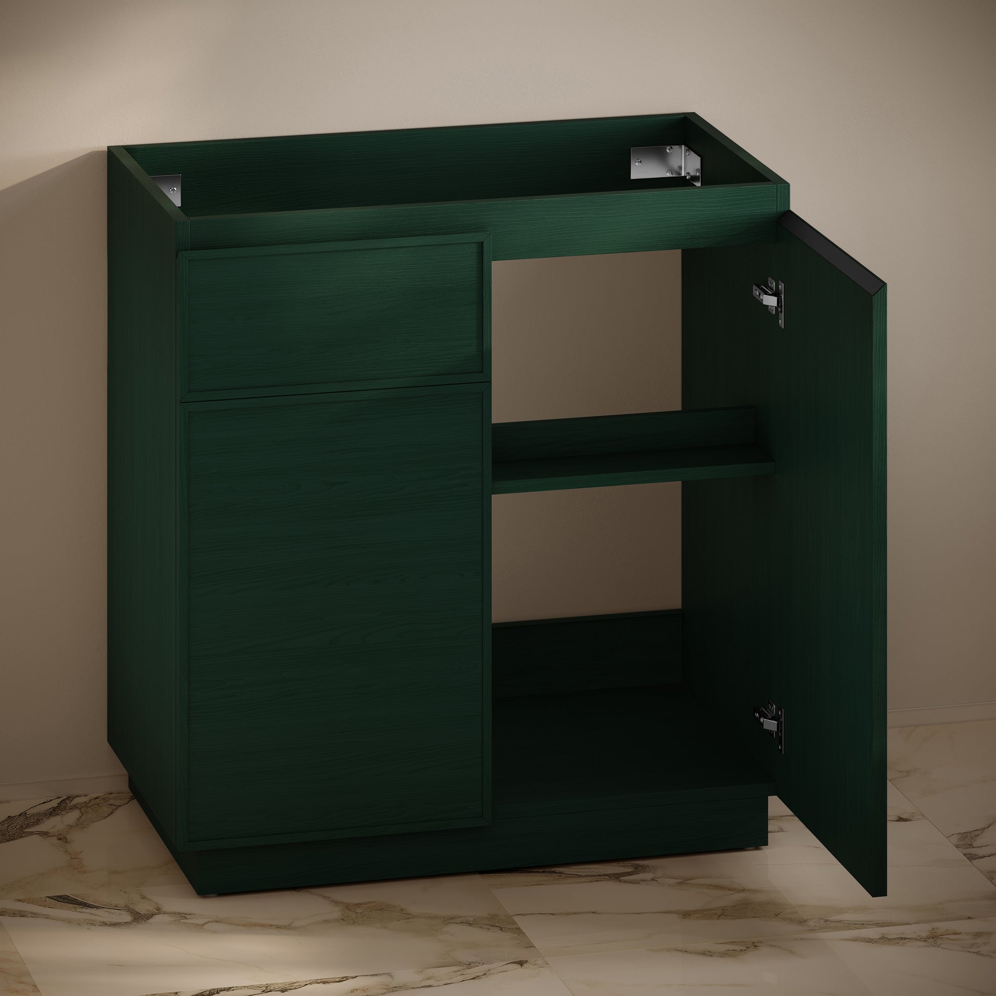 Swiss Madison St. Tropez 36-inch freestanding bathroom vanity in Green Oak — view 5