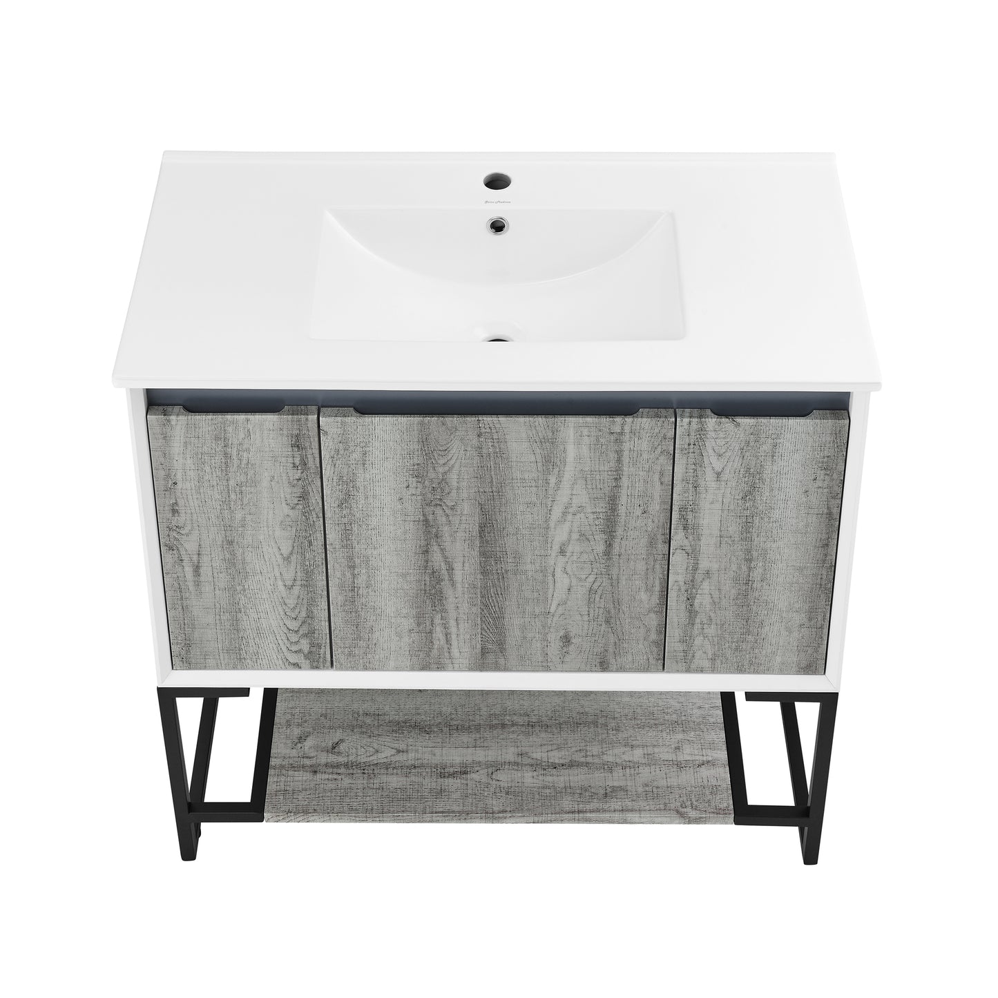 Swiss Madison Marseille 36-inch freestanding bathroom vanity in Gray Oak — view 9