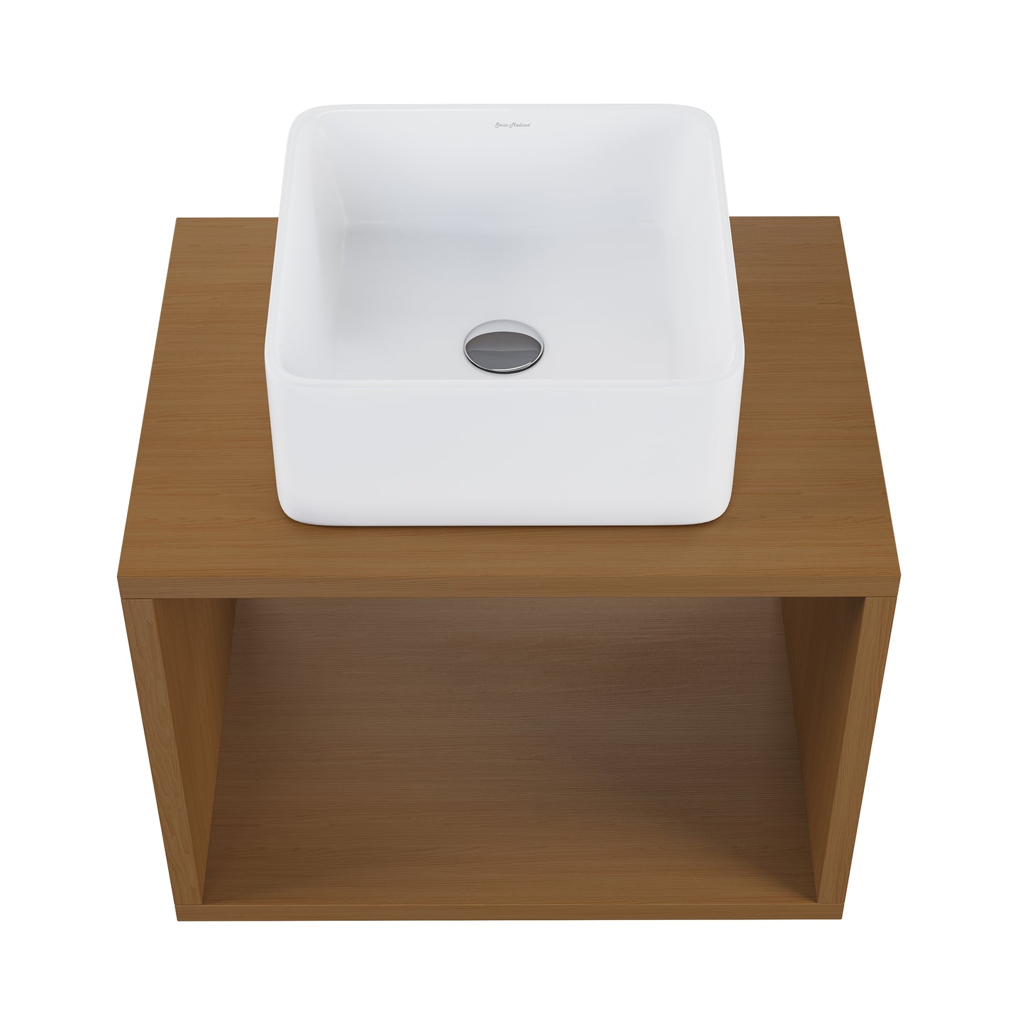 Swiss Madison, Concorde 24'' Wall-Hung Vanity In Brown Oak